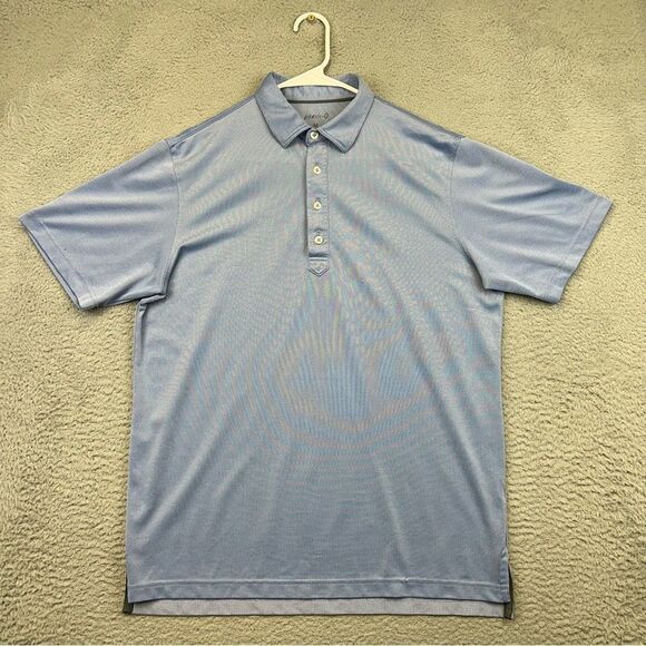 Johnnie O Performance Polo Shirt Mens Medium Blue Stretch Preppy Beach Surf Golf - Picture 1 of 15